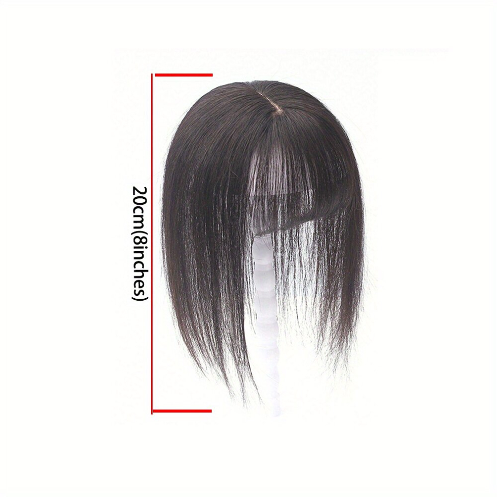 Natural Looking Clip In Overhead Bangs for Women Straight Hair Topper with Natural Hair Fringe