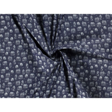 Minerva Stretch Woven Denim Fabric Navy - per metre