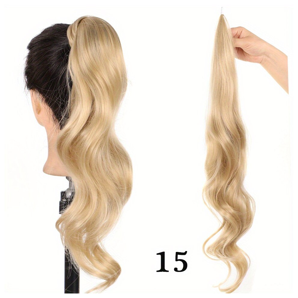Synthetic Long Wavy Curly Ponytail Extensions 76 2 Cm Flexible Wrap Around Ponytail Extensions For Women For Daily Use