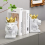 Decorative White King Lion Home Office Adult Kids Bookend Set 3