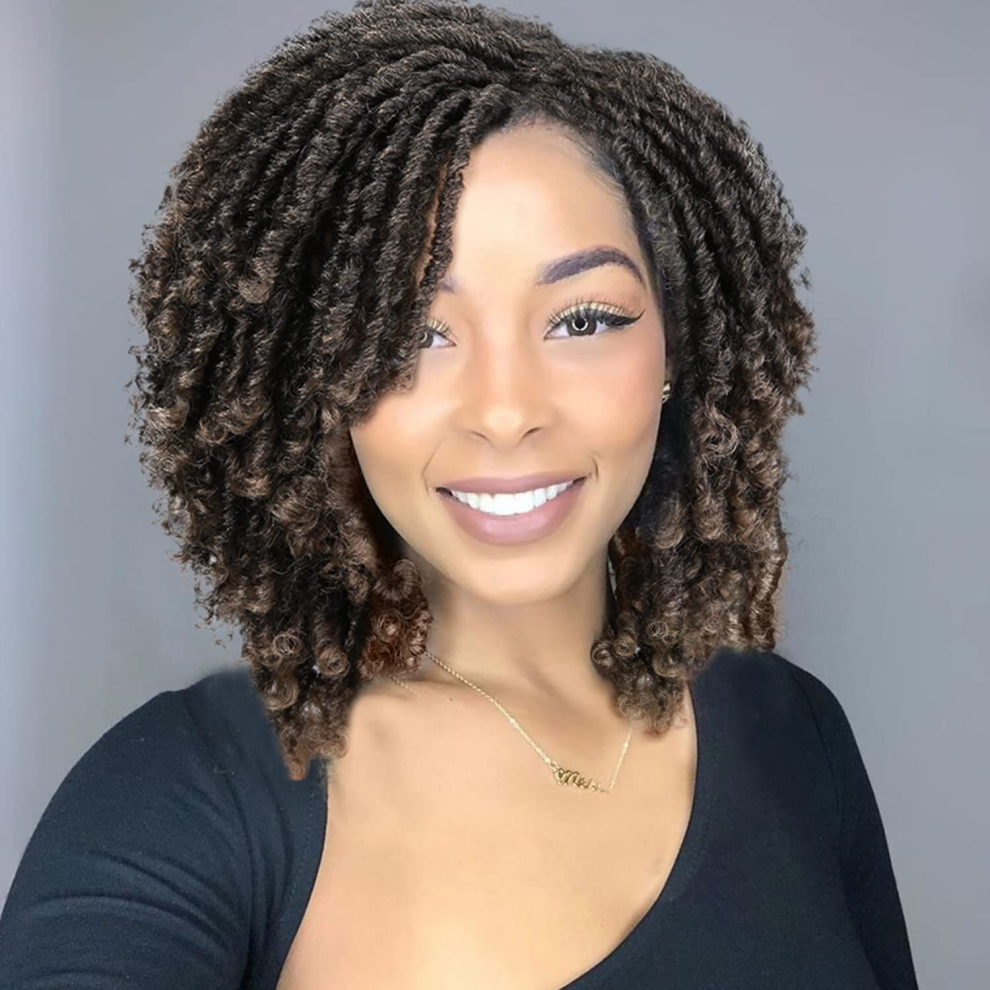 Unisex Multicoloured Dreadlock Wig Short Twist Braids Wigs For Women And Men Afro Curly Crochet Twist Braiding Synthetic Fiber Wigs 35 56 Cm
