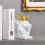 Decorative White King Lion Home Office Adult Kids Bookend Set 4
