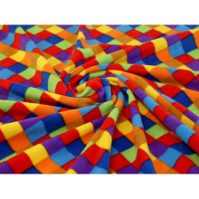 Minerva Polar Fleece Fabric Red Multicoloured - per metre