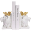 Decorative White King Lion Home Office Adult Kids Bookend Set 5