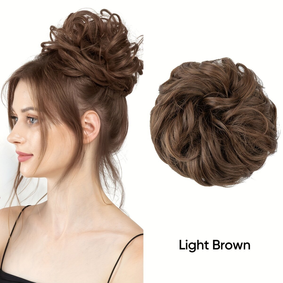 Messy Donut Hair Buns Updo Chignon With Elastic Hair Rope Synthetic Hair Extensions Natural Looking For Daily Use