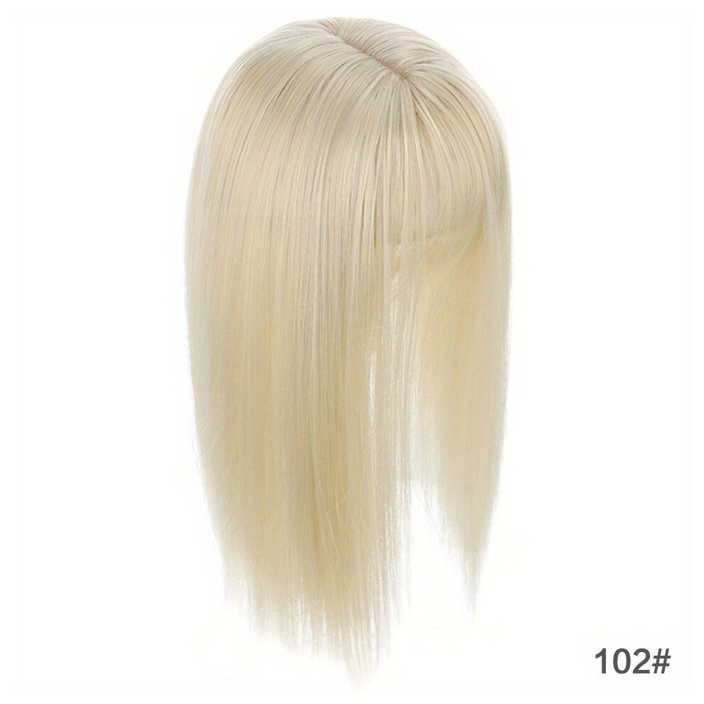 Short Straight Topper With Bangs Synthetic Clip In Hair Extensions Natural Invisible Replacement Cover Hair