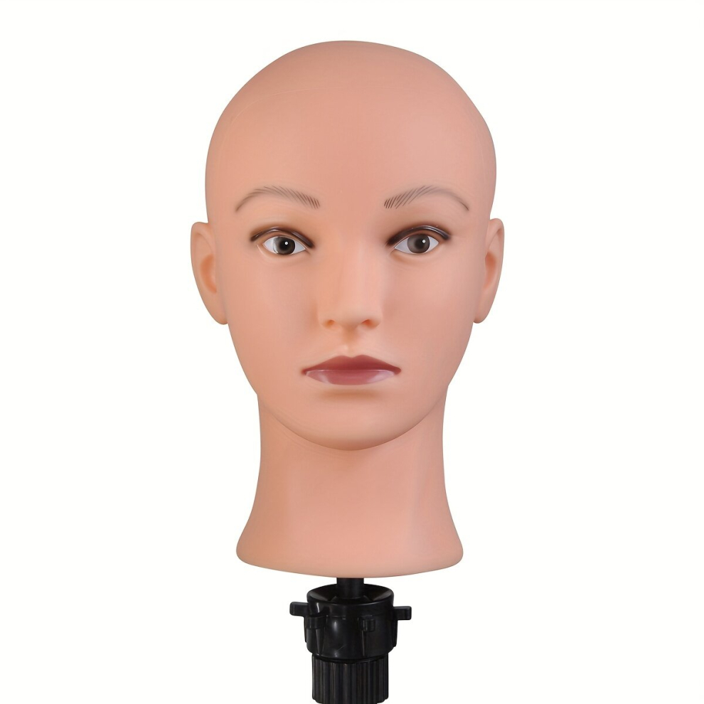 Bald Mannequin Head Soft Professional Cosmetology Model Head Female Bald Mannequin Head For Wig Making Hats & Glasses Display