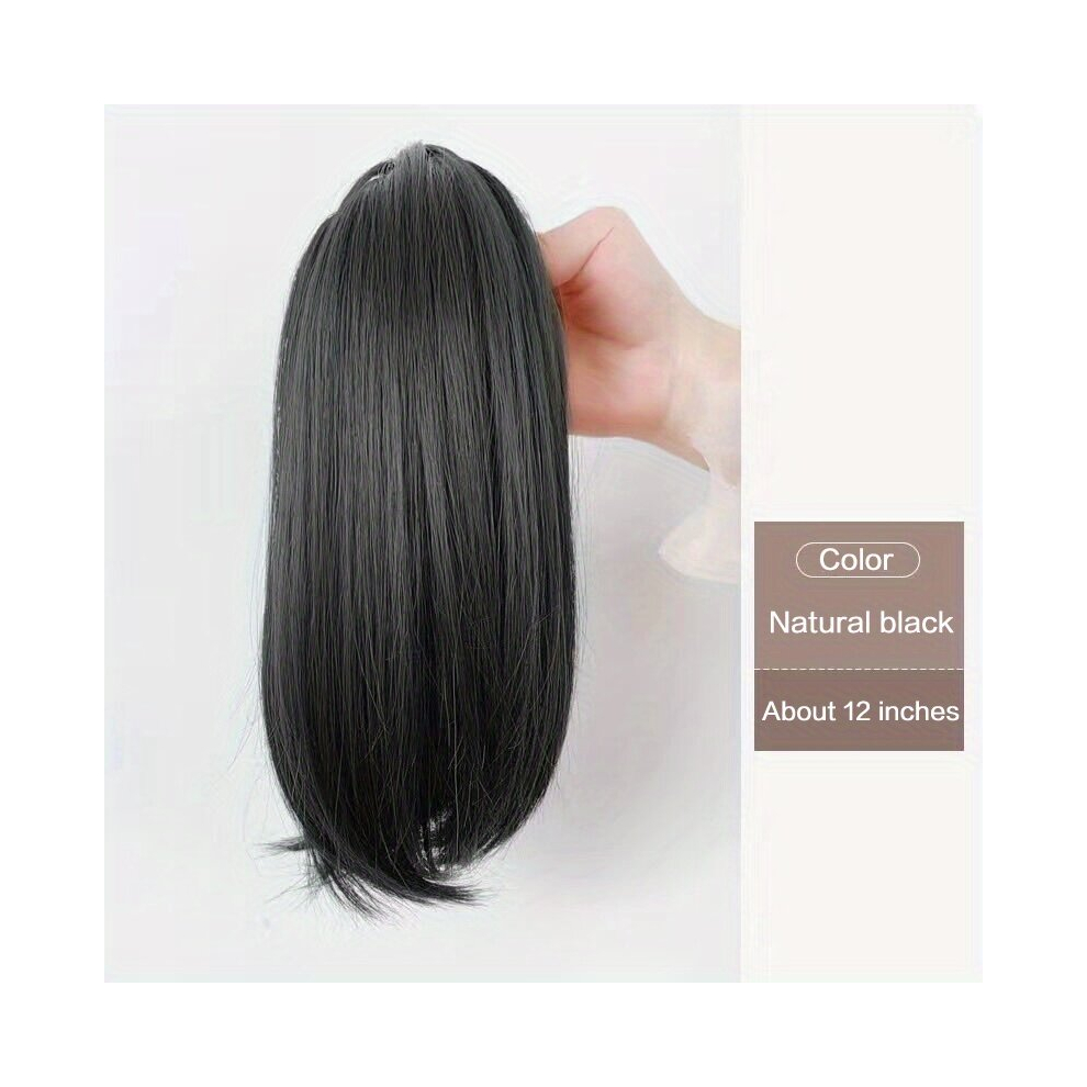 Short Synthetic Ponytail Extension Natural Looking Claw Clip In Straight Hair Extension For Women Girls