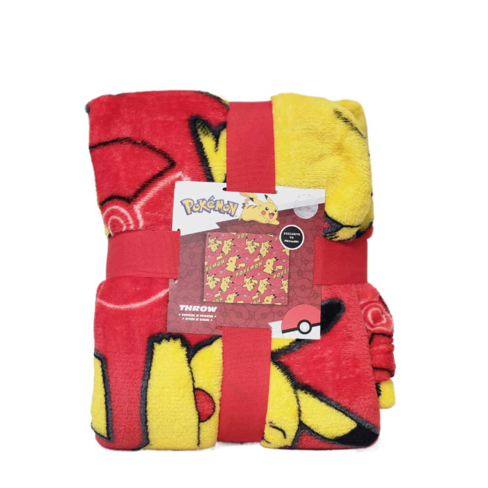 (Red Throw) PokÃ©mon Pikachu Fleece Throw: 120x150cm Blanket