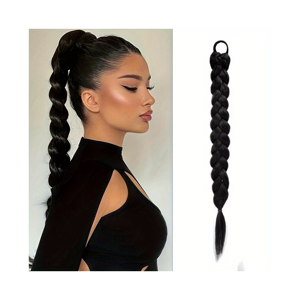 Braided Long Ponytail Extensions With Elastic Band Hair Synthetic Fiber Halloween Costume Party Hair Accessories