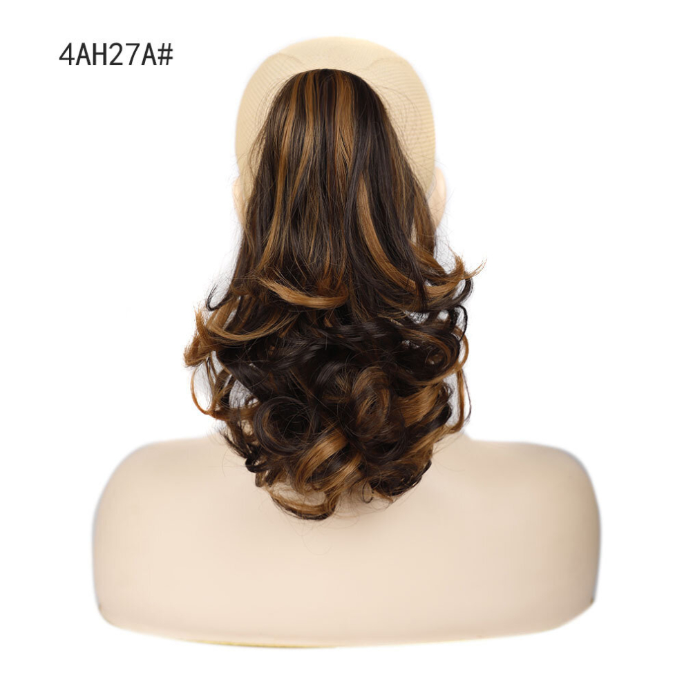 Unisex Multicoloured Blonde Mixed Drawstring Ponytail Long Wavy Hair Extension Synthetic Hairpieces For Women