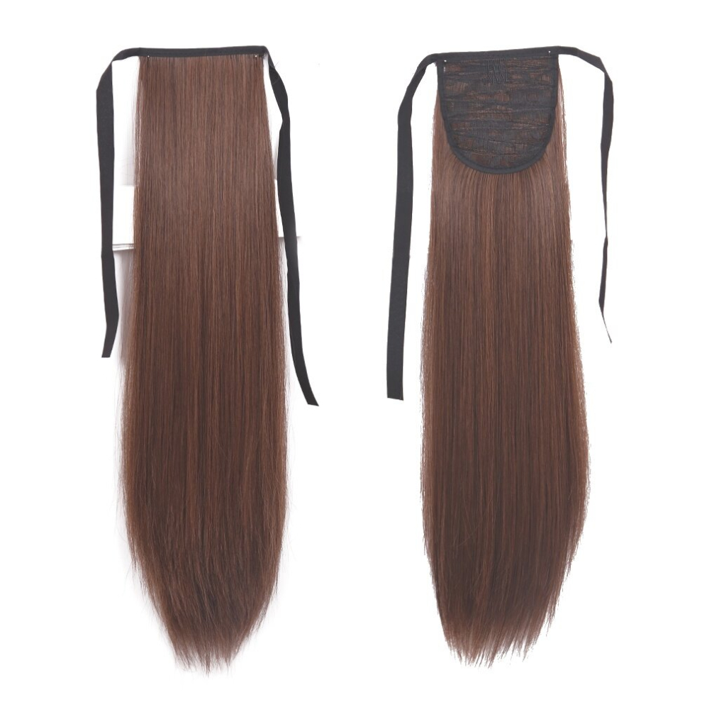 Long Straight Ponytail Extensions With Ties Natural Looking Synthetic Hair Extensions For Women Girls