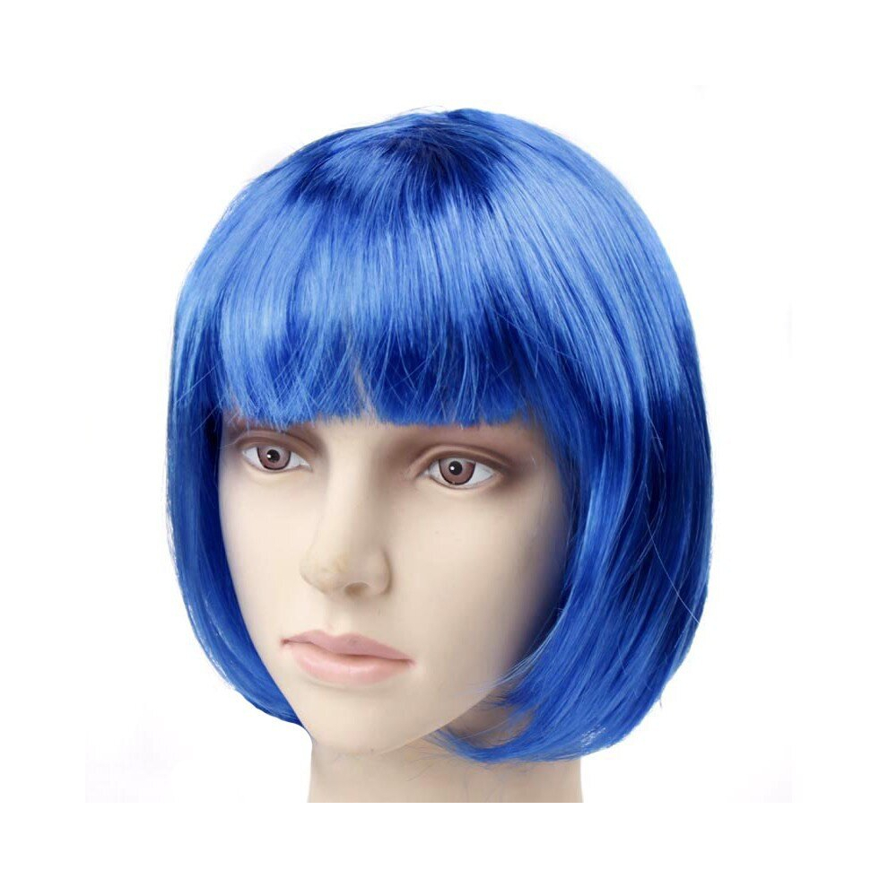 Unisex Multicoloured Short Bob Hair Wigs Colorful Cosplay Costume Wig Daily Party Hairpiece For Women Girls