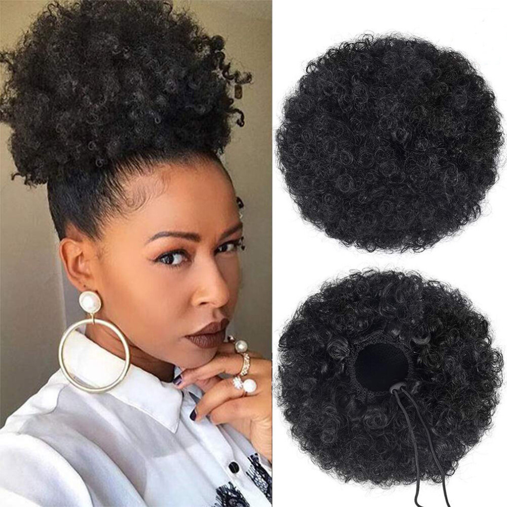 Kinky Curly Ponytail Extension Afro Curly Puff Drawstring Hair Clip On Synthetic Hair Extension for Natural Look and Style