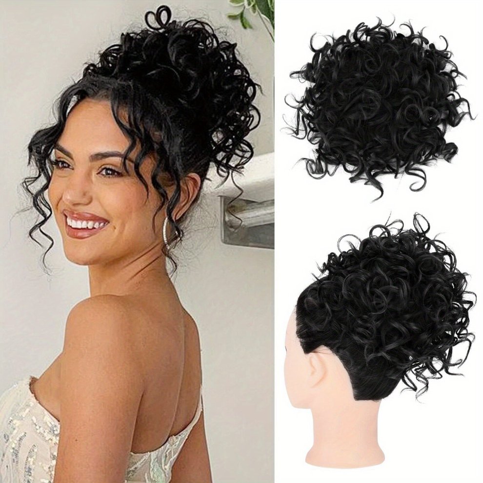 Messy Hair Bun Hair Piece Elastic Drawstring Loose Wave Hair Bun Synthetic Ponytail Extensions For Women For Daily Use