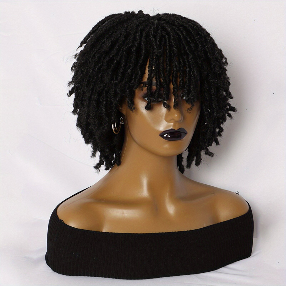 Unisex Black Dreadlock Wigs 15 24 Cm Short Twist Wigs For Women Twist Synthetic Wigs Afro Curly Synthetic Wigs