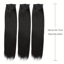 3PCS Set Clip In Hair Extensions Natural Hair Extensions Long Soft Silky Straight Hairpieces 18 24 Inch brown Hair Extension