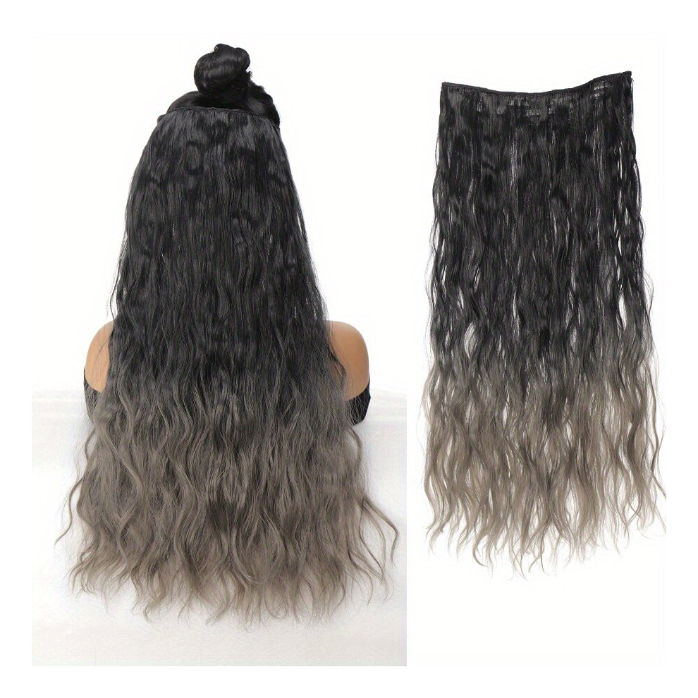5clips Ombre Long Wavy Hair Pieces Synthetic Clip In Hair Extensions Natural Looking For Daily Use