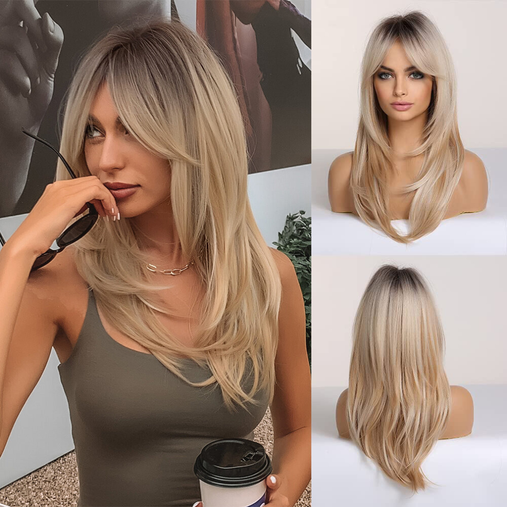 Stunning Ombre Blonde Wavy Curly Synthetic Short Hair for Women Perfect for Cosplay and