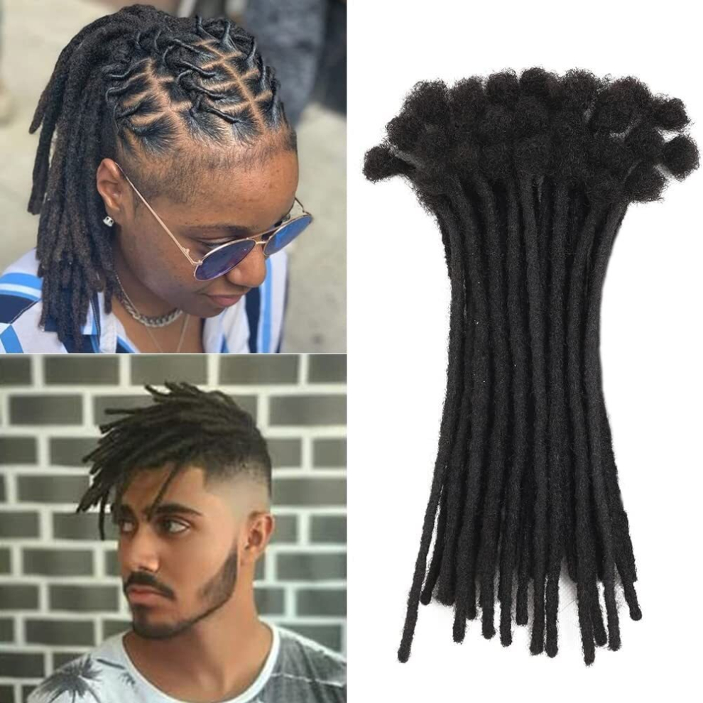 Unisex Black 10 Strands Pack Dreadlock Braids Hair Pieces Synthetic Crochet Hair Extensions 6 14Inch Diameter 0