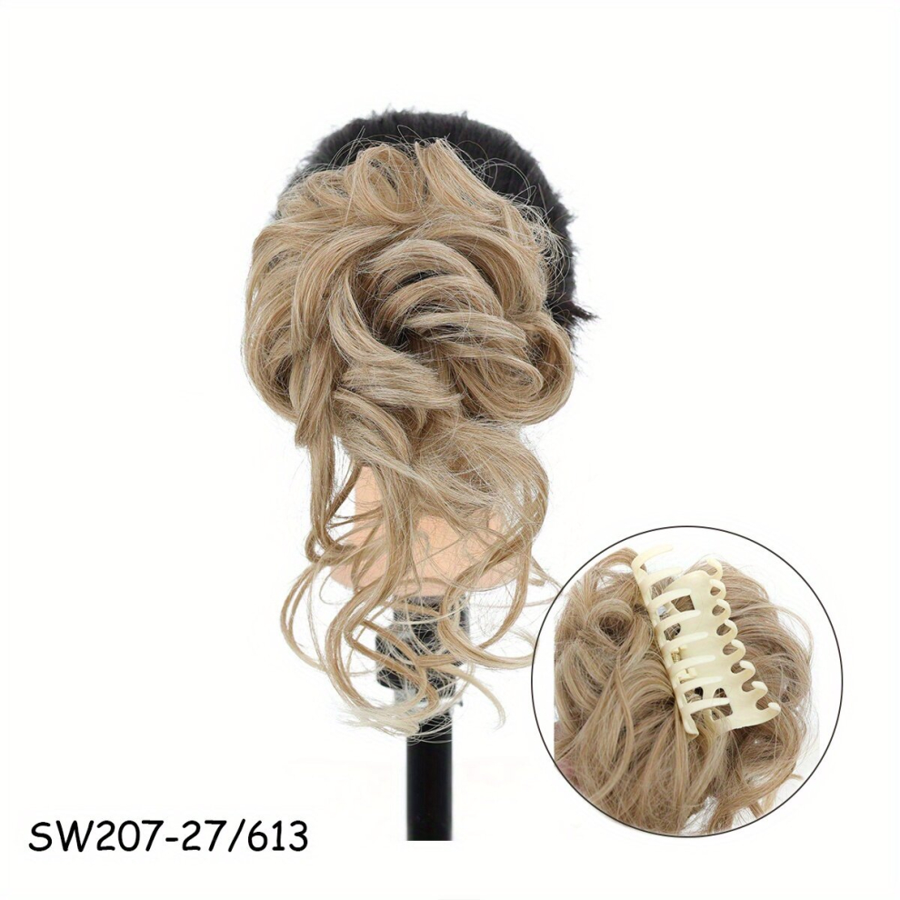 Claw Messy Donut Hair Buns Updo Chignon Synthetic Clip In Hair Extensions Natural Looking For Daily Use