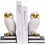 Wise White Snow Owl Heavy Duty Book Ends Decorative Unique Cute Bookends For Kids Home Office Decor Book Shelf Holder Modern Fun Resin Animal (NP1) 5