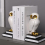 Wise White Snow Owl Heavy Duty Book Ends Decorative Unique Cute Bookends For Kids Home Office Decor Book Shelf Holder Modern Fun Resin Animal (NP1) 2