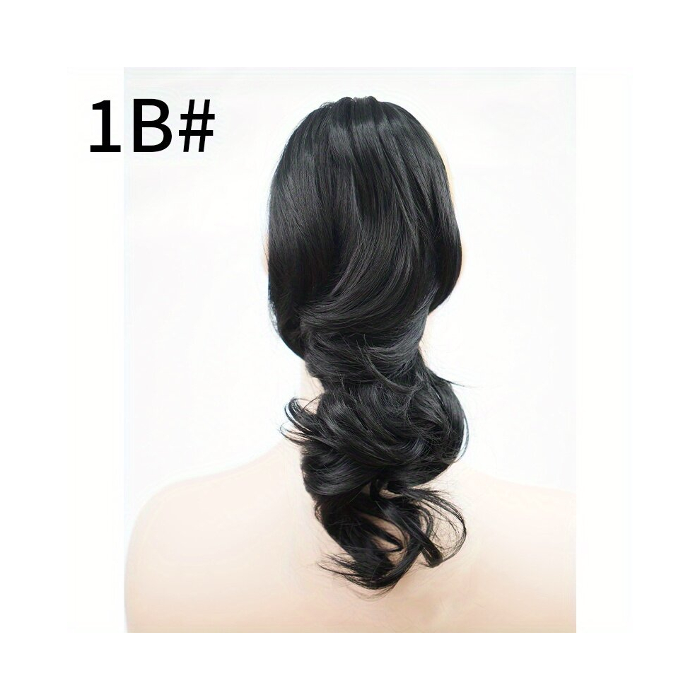 30 48cmShort Curly Claw On Ponytail Extension Clip In Hairpiece With Jaw Claw Synthetic Fluffy Pony Tail One Piece For Women Brown Blonde