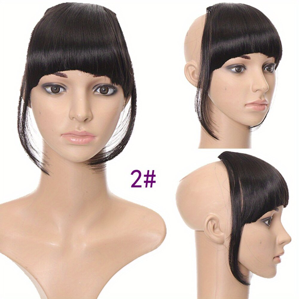 Long Hair Bangs with Sideburns Synthetic Clip In Hair Extensions for a Natural Look