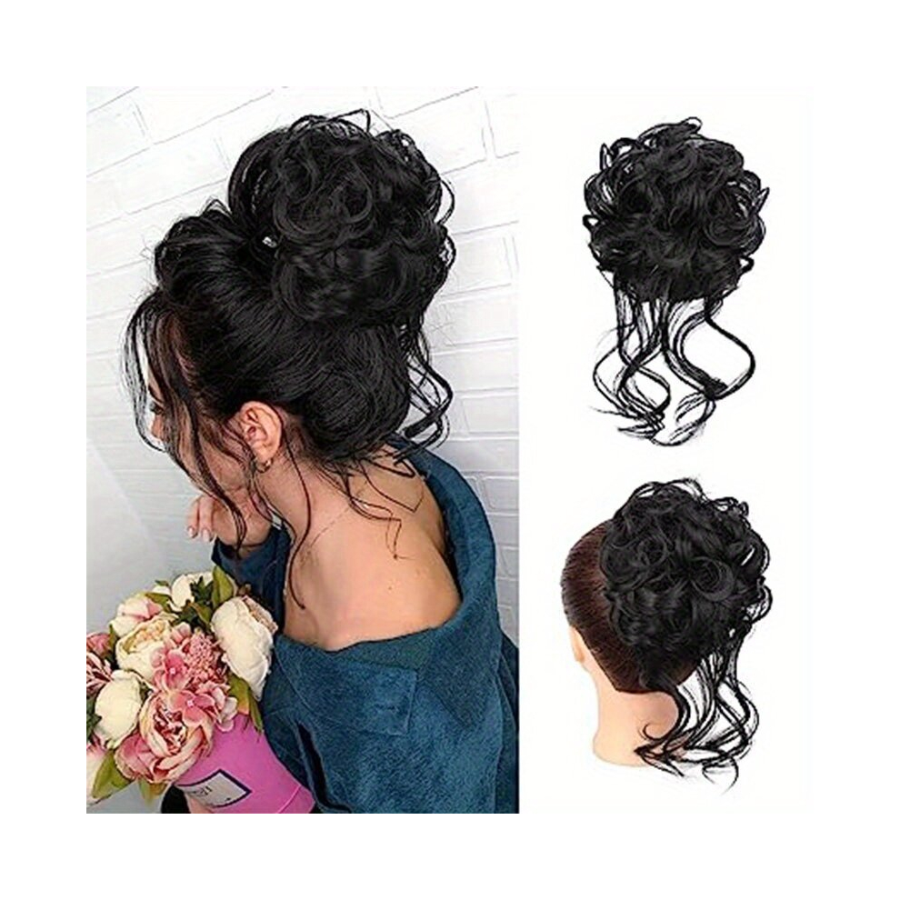 Messy Donut Hair Buns Updo Chignon With Elastic Hair Rope Synthetic Hair Extensions Natural Looking For Daily Use