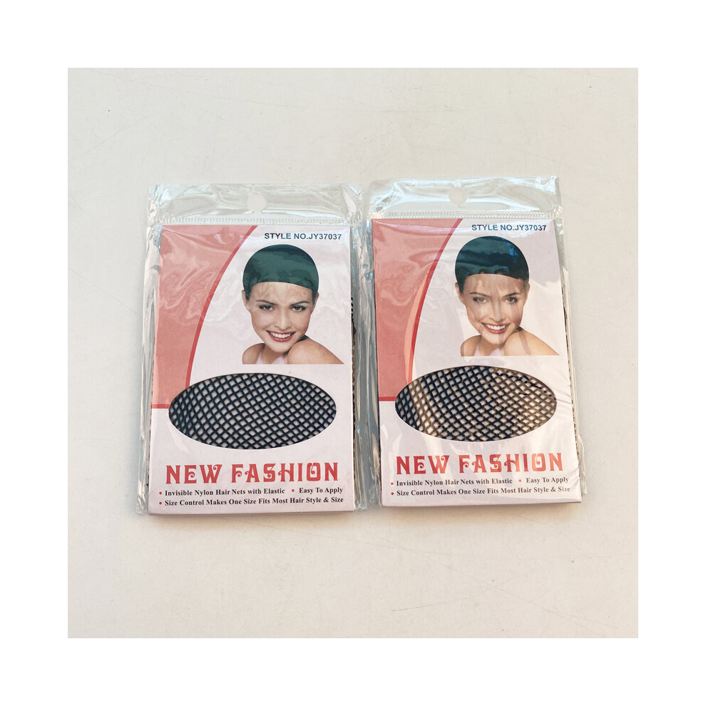 Unisex Multicoloured 2 Pcs Hair Nets Stretchable Durable Wig Accessories Elastic Hair Nets Snood Mesh Weaving Nude