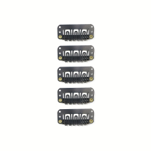 5 Pcs U Shape Metailic Snap Clips For Hair Extension Hairpiece DIY Snap Comb Wig Clips With Rubber