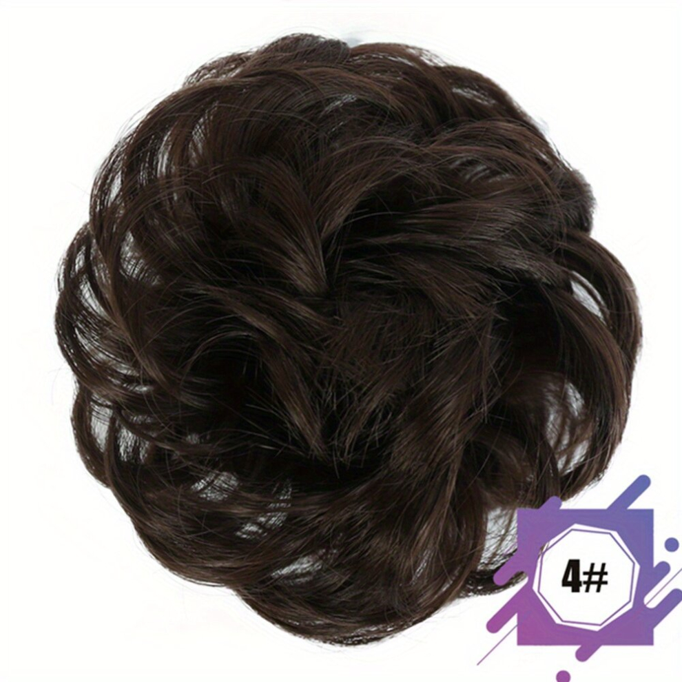 Wavy Curly Chignon Ponytail Hair Extensions Messy Hair Bun Donut Updo Synthetic Scrunchies Easy to Use and Stylish
