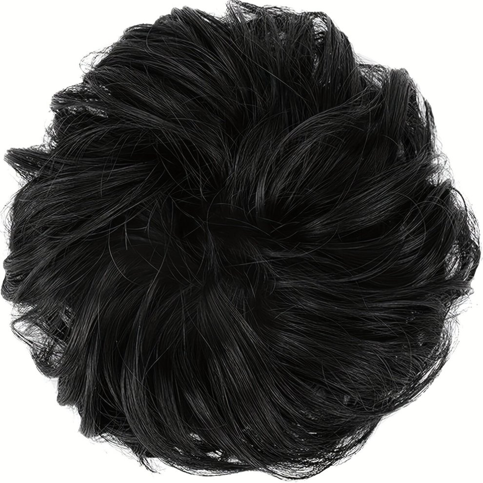 Unisex Multicoloured Human Hair Messy Donut Hair Buns Tousled Updo Chignon With Elastic Hair Rope Human Hair Hair Extensions Natural Looking For Daily Use