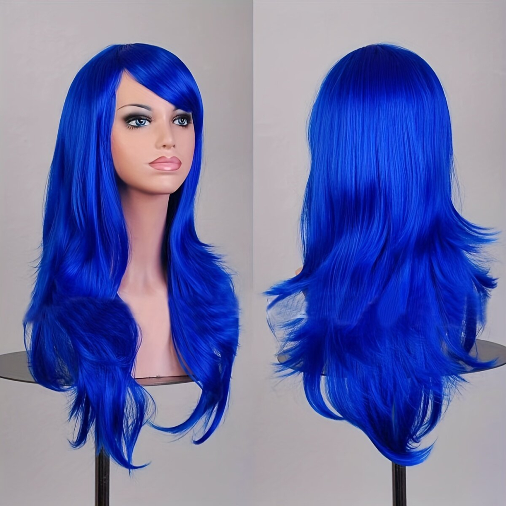Unisex Blue 71 12 Cm Wig Cosplay Long Curly Wigs Womens Long Curly Wigs Wigs