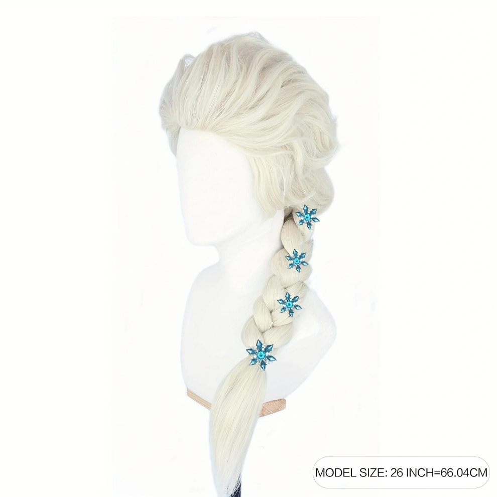 Unisex Multicoloured Princess Wig For Girls Blonde Cosplay Wig Braided Wig Cosplay Wig For Girls Synthetic Hair Girls Blonde Wig For Costume Party Halloween Wig Wig For H