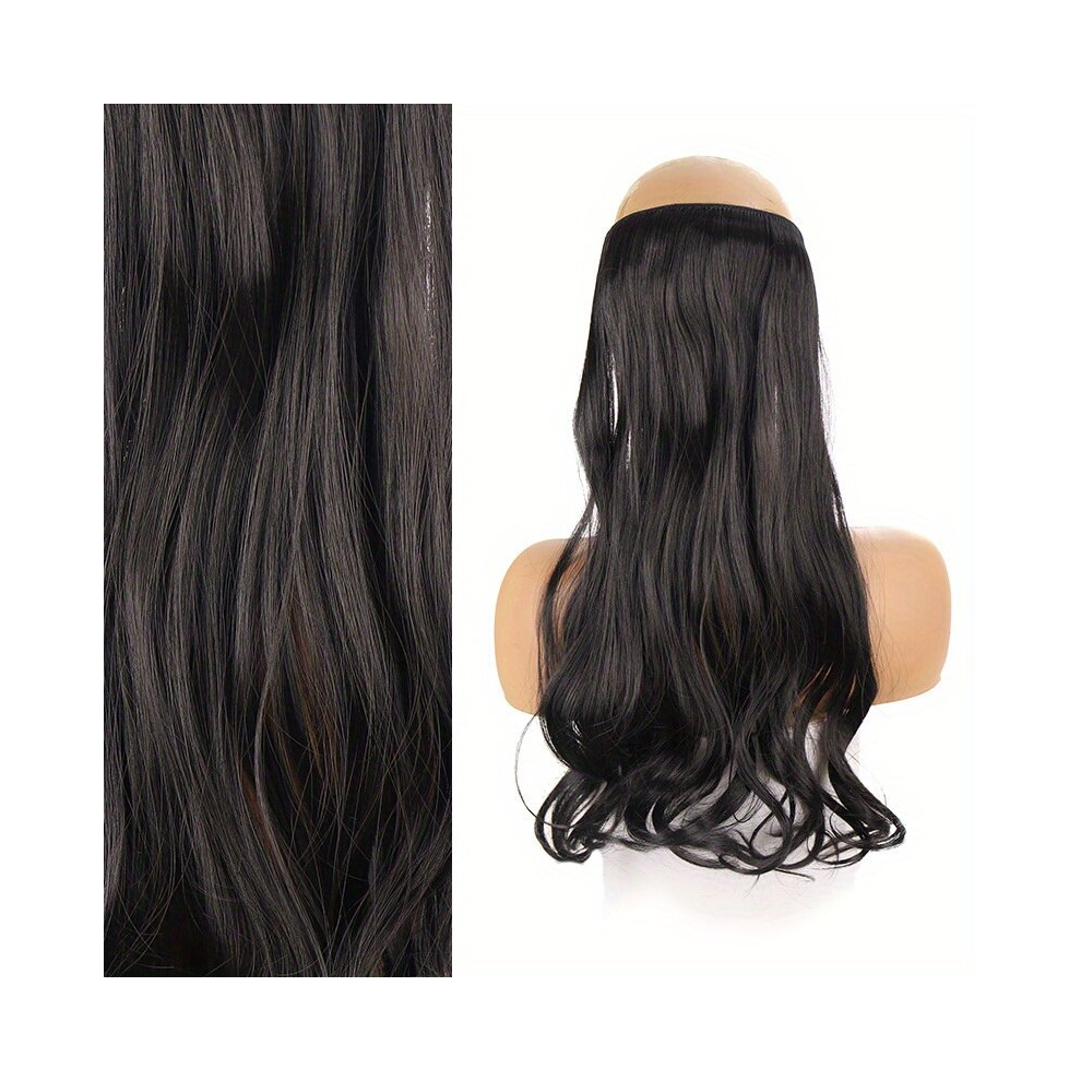 Unisex Black 55 88 Cm Synthetic Long Wavy Hair Extensions With Invisible Wire Natural Looking Hair Extensions Hairpieces For Women Gilrs