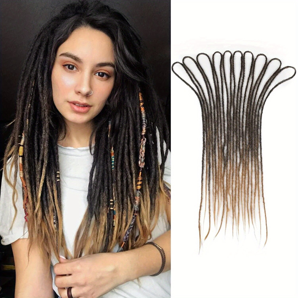 1 Pack 10 Strands 60 96 Cm Double Ended Dreadlock Extensions Synthetic Crochet Braiding Hair Extensions For Women