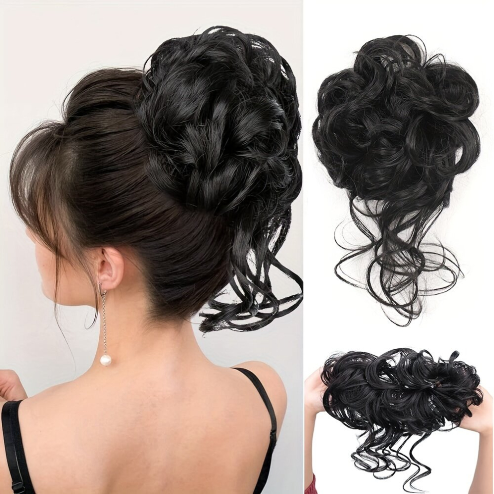 Messy Donut Hair Buns Updo Chignon With Elastic Hair Rope Synthetic Hair Extensions Natural Looking For Daily Use