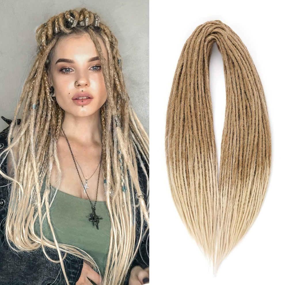 10 Strands DE Dreadlocks Hair Extensions For Women Synthetic Thin Double Ends Dreads Crochet Hippie Dreads