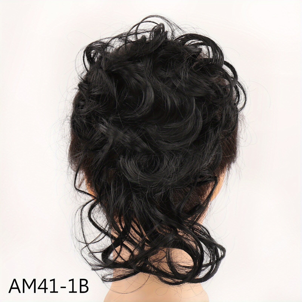 Messy Donut Hair Buns Updo Chignon With Elastic Hair Rope Synthetic Hair Extensions Natural Looking For Daily Use