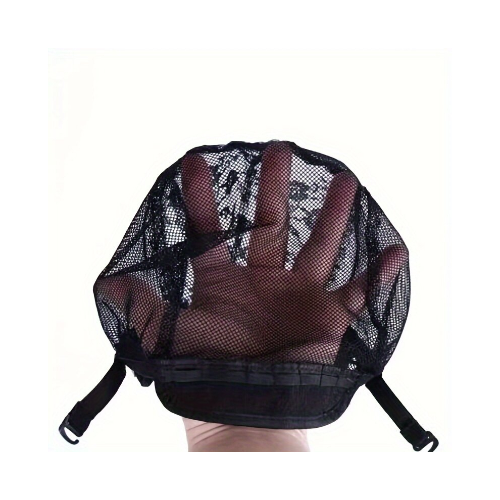 Lace Wig Cap For Making Wigs With Adjustable Straps On Stretch Breathable Synthetic Hair Lace Net Cap