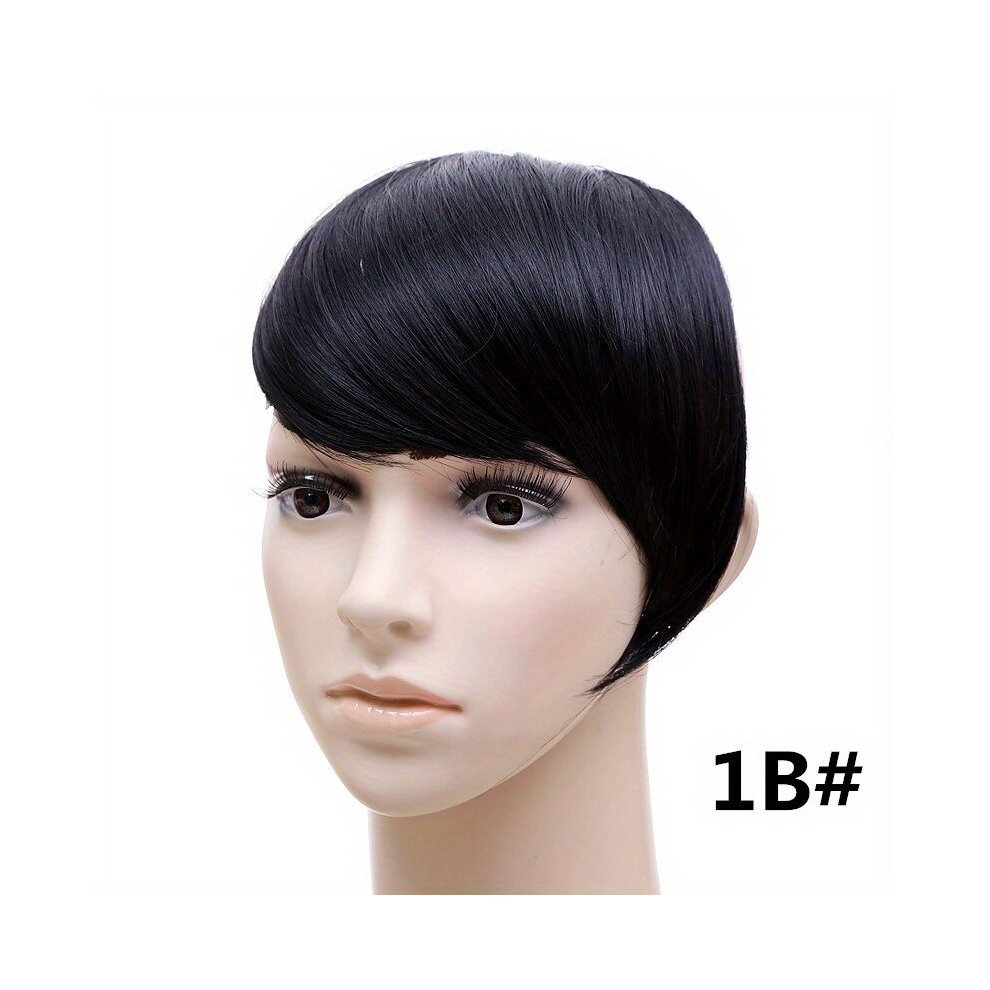 Side Hair Bangs Clip In One Piece Straight Synthetic Invisible Natural Looking Bangs Extensions For Women