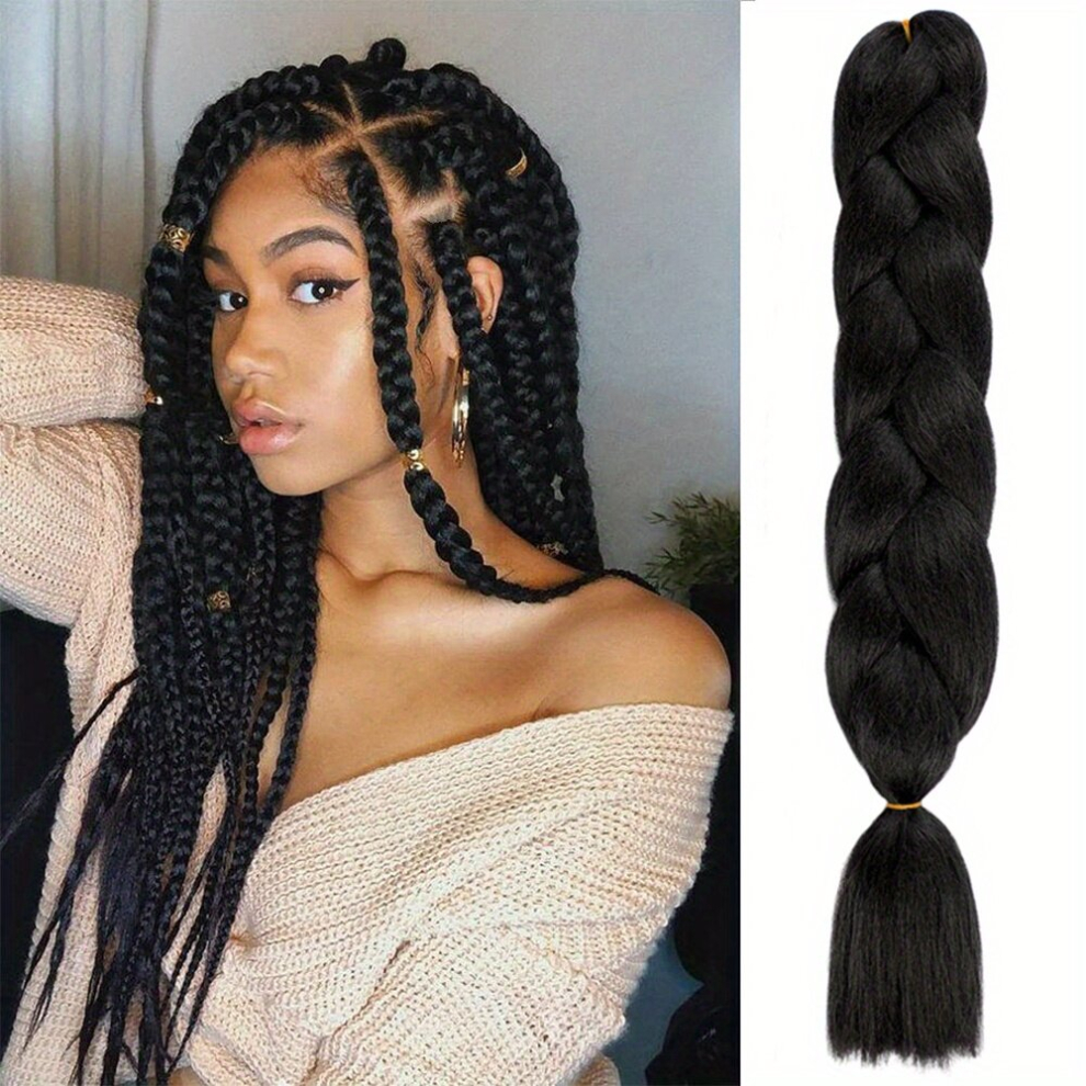 Unisex Multicoloured Synthetic Braiding Hair Braid In Hair Extensions Braids Hair For Twist 60 Jumbo Braid Hair Braided Ponytail