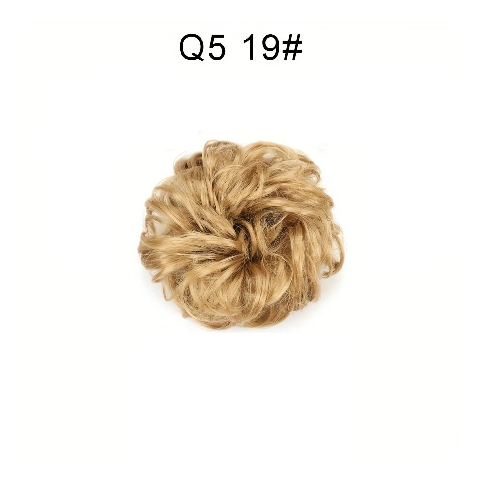 Unisex Multicoloured Hair Extension Bun Curly Wrap Messy Bun Hair Scrunchie Updo Extensions Piece Hair Wig Wigs For Women