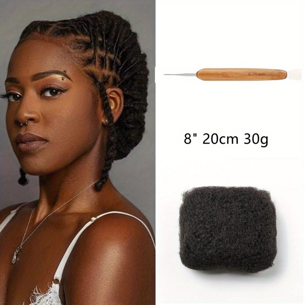 Unisex Multicoloured Afro Kinky Bulk Human Hair For Draedlock Extensions Repair Locs Twists And Braids 20 32 Cm 30G 1Oz Natural 1B Can Be Dyed And Bleached With Crochet Ho