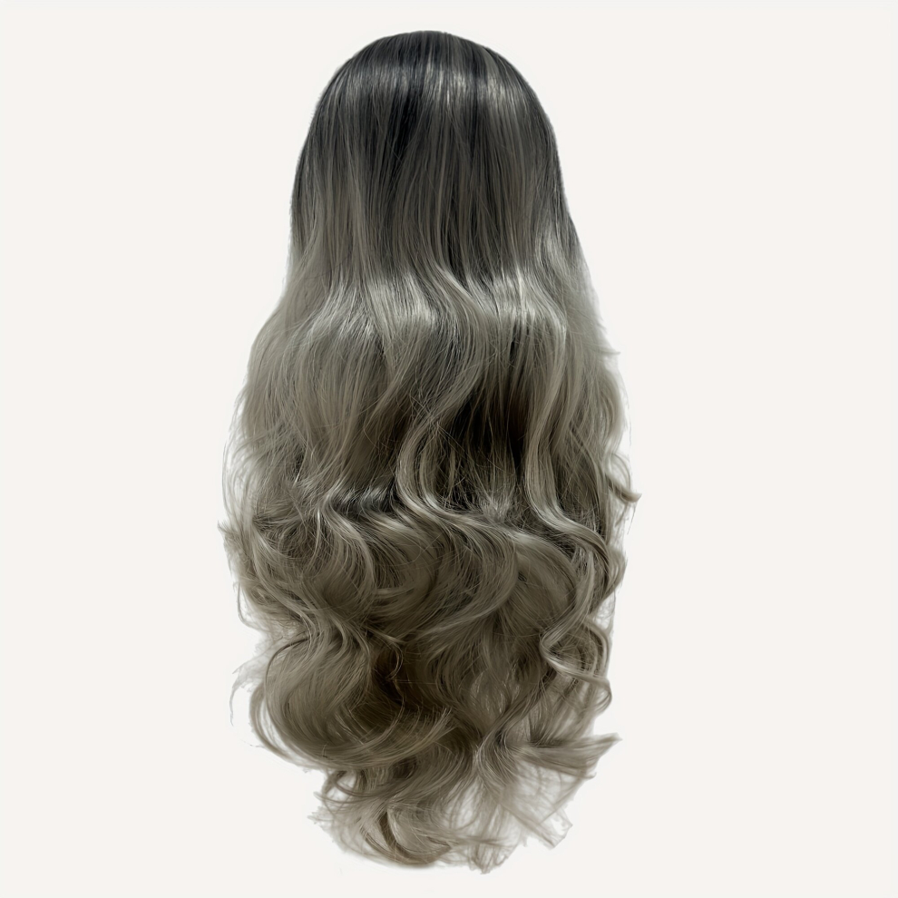 Unisex Multicoloured Long Curly Wavy Synthetic Wig Beginners Friendly Natural Looking For Daily Use