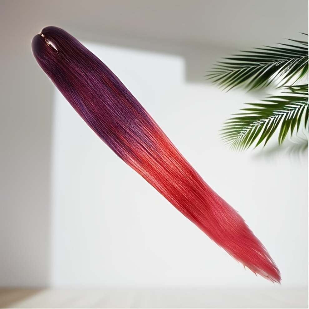 1Pcs Ombre Braiding Hair Pre Stretched Braiding Hair Fiber Hair Ponytail Synthetic Hair Extensions Hair Extension Accessories Cosplay Party Y2K Style