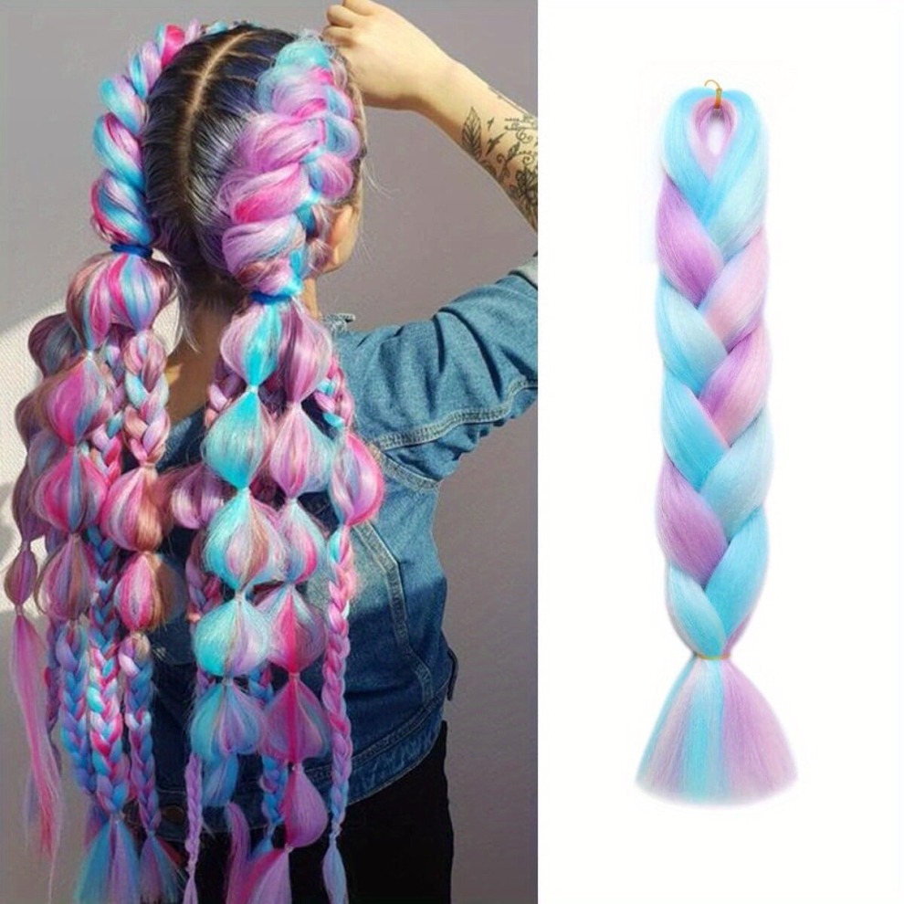 60 100grams Ombre Rainbow Mixed Jumbo Braids For Dreadlocks Box Braids Synthetic Braiding Hair