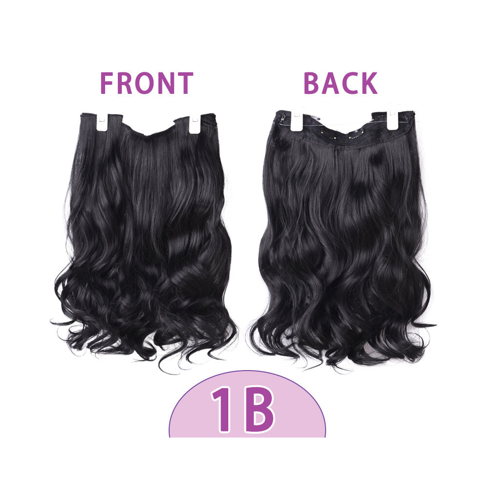 Unisex Multicoloured 40 Fish Line Hair 6 Clips Synthetic Clips In Hair Extensions Body Wavy Invisible Wire Hairpieces